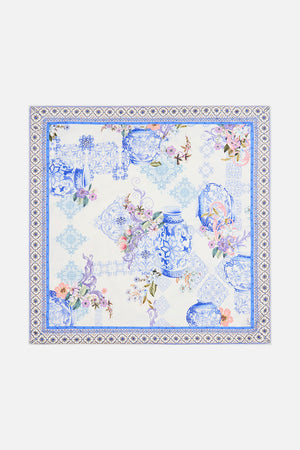 Product view of VILLA CAMILLA large square silk cushion in Paint Me Positano print