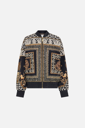 EMBELLISHED RELAXED BOMBER JACKET WITH SIDE POCKETS DUOMO DYNASTY