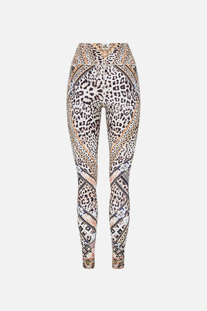 Style view of model wearing CAMILLA animal print leggings in Mosaic Muse
