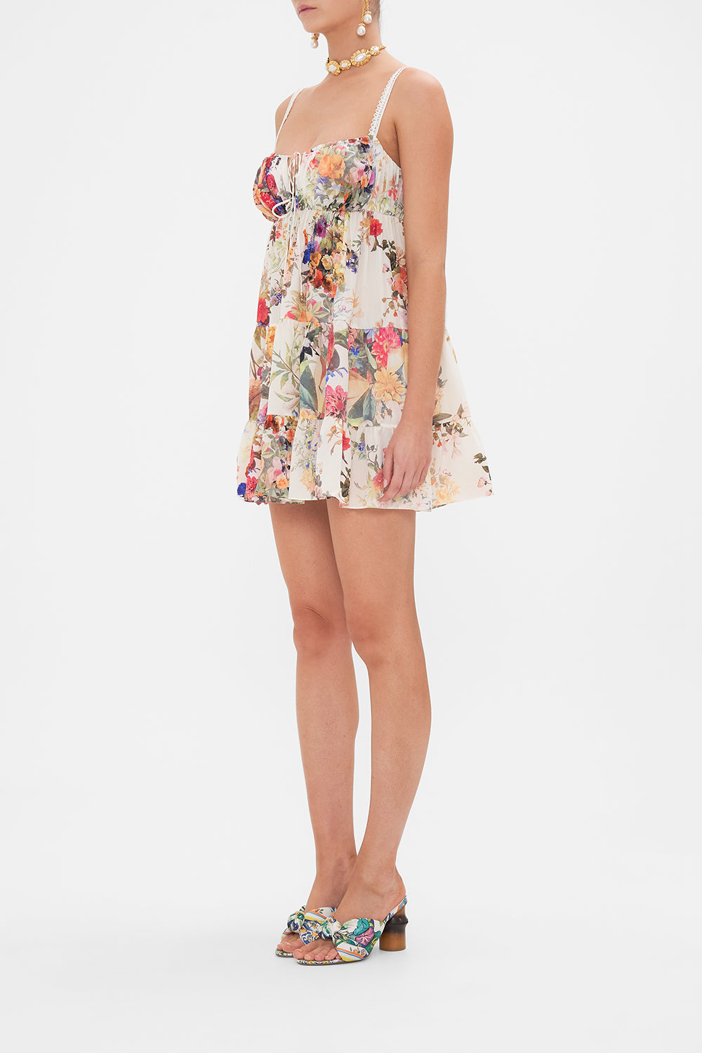 GATHERED BUST TIERED MINI DRESS PESTANA PANORAMA