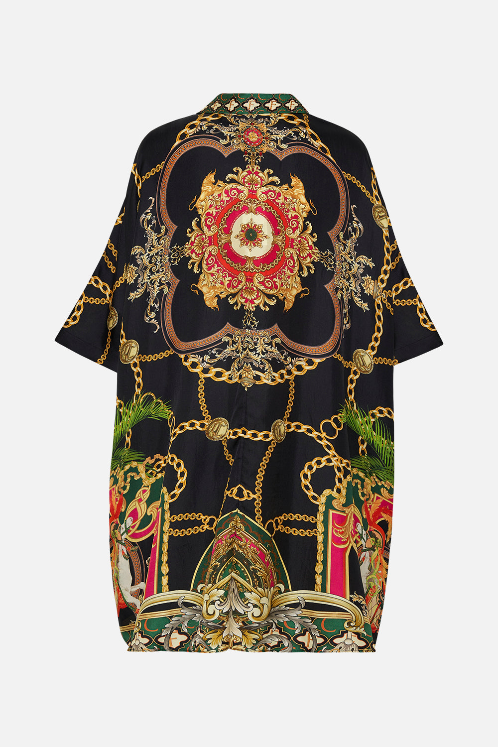 Back product view of CAMILLA silk kaftan in Jealousy And Jewels  print