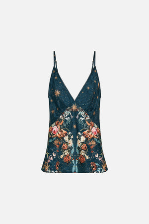 CAMILLA silk cami in She Whie Wears The Crown print