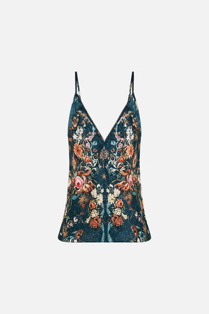 CAMILLA silk cami in She Whie Wears The Crown print