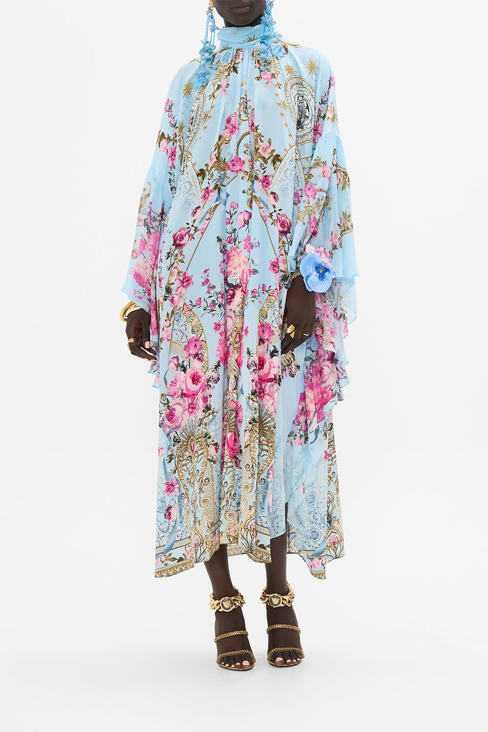 CAMILLA silk kaftan in Down The Garden Path print