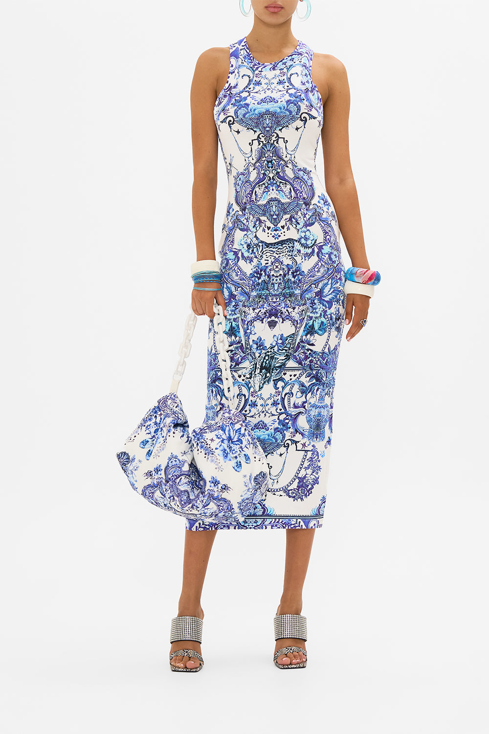 CAMILLA jersey tank dress in Glaze and Graze print