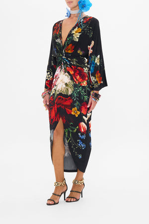 CAMILLA black floral print maxi dress in A Still Life print