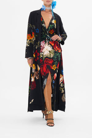 CAMILLA black floral print maxi dress in A Still Life print