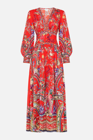 BUTTON THROUGH DRESS WITH EXTENDED WAISTBAND THE SUMMER PALACE