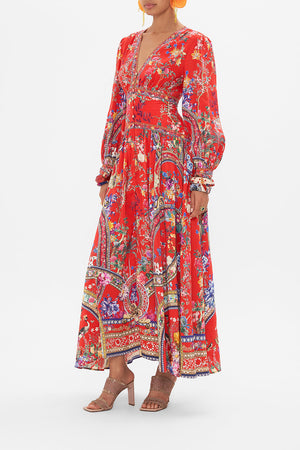 BUTTON THROUGH DRESS WITH EXTENDED WAISTBAND THE SUMMER PALACE
