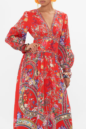 BUTTON THROUGH DRESS WITH EXTENDED WAISTBAND THE SUMMER PALACE
