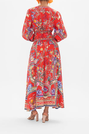BUTTON THROUGH DRESS WITH EXTENDED WAISTBAND THE SUMMER PALACE