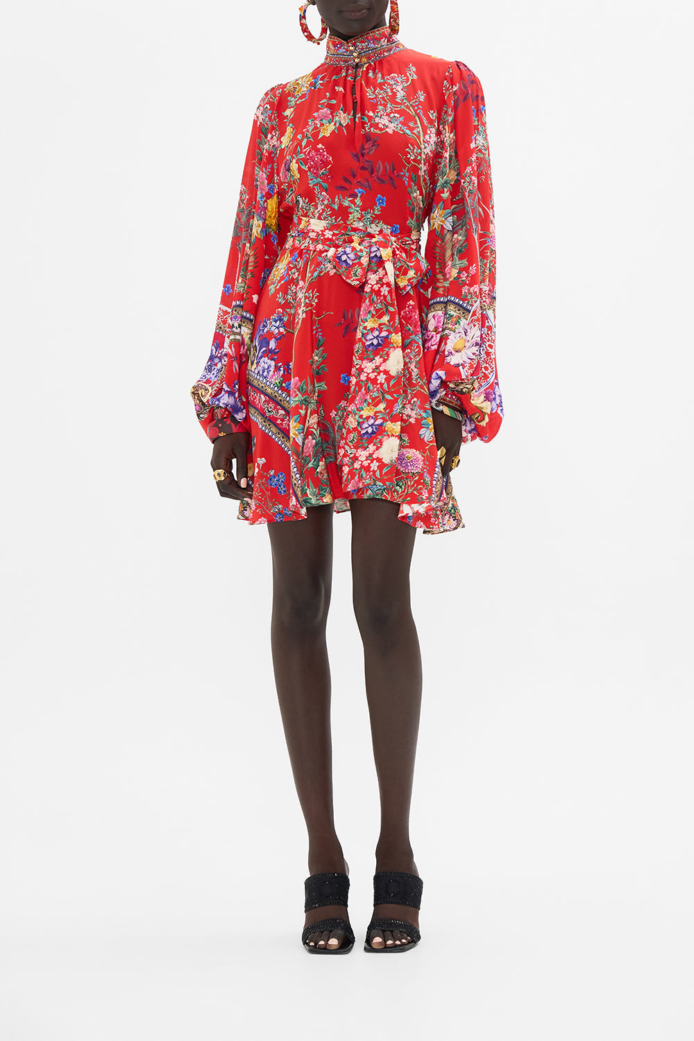 CAMILLA floral print mini dress in The Summer Palace print