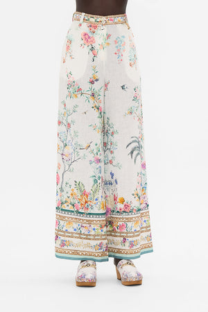 CAMILLA silk pants in Plumes and Parterres print