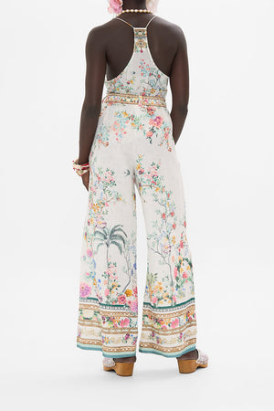 CAMILLA silk pants in Plumes and Parterres print