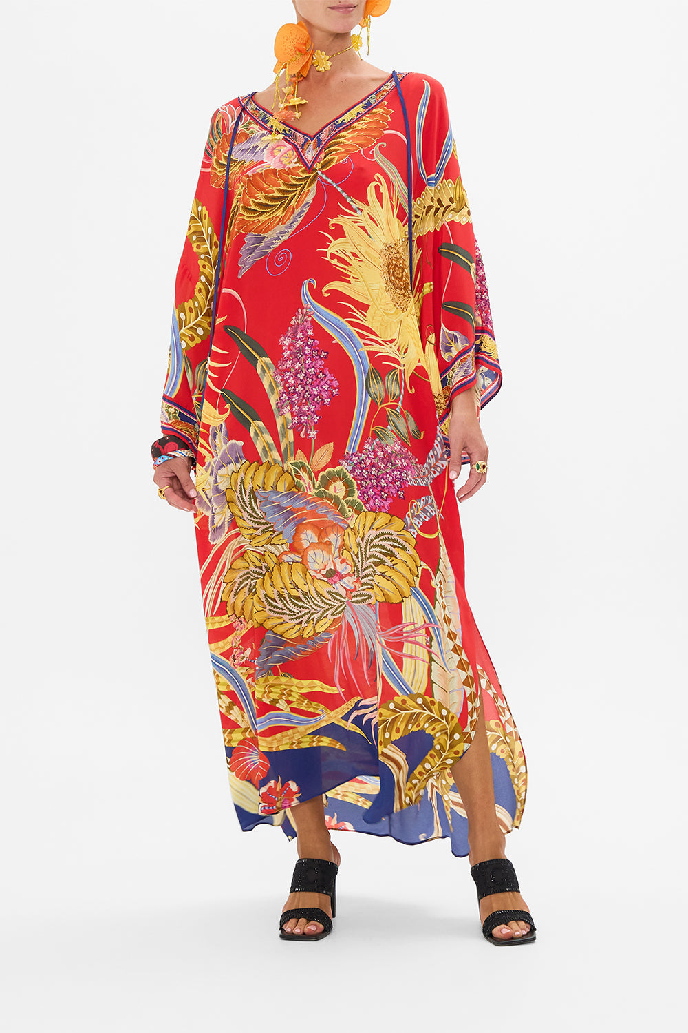 Camilla silk kaftan in Through Vincents Eyes print
