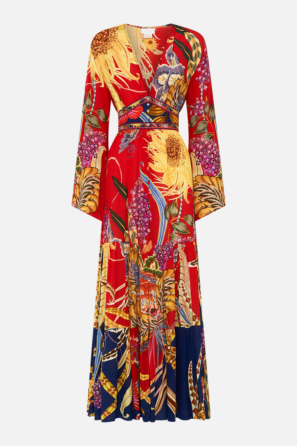 CAMILLA button dress in Through Vincents Eyes print