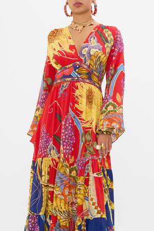 CAMILLA button dress in Through Vincents Eyes print
