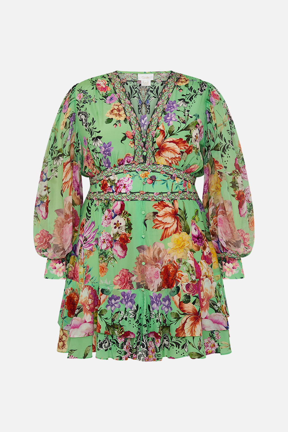 BUTTON FRONT FRILL DRESS PORCELAIN DREAM