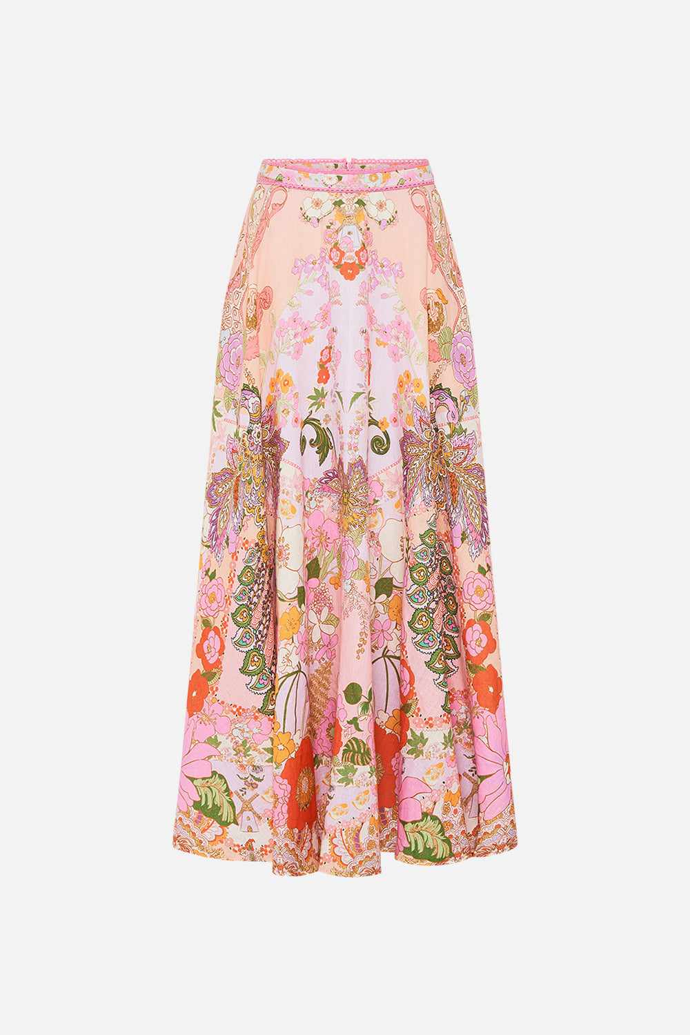 CAMILLA floral print maxi skirt in Clever Clogs print