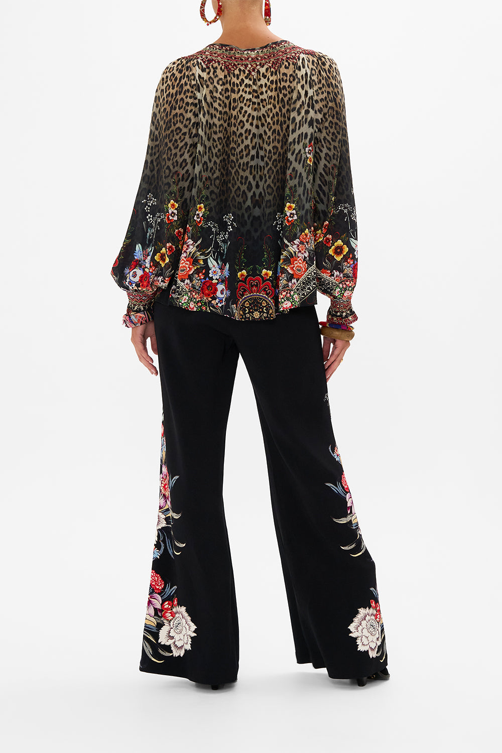 CAMILLA silk blouse in Volendam Dolls print