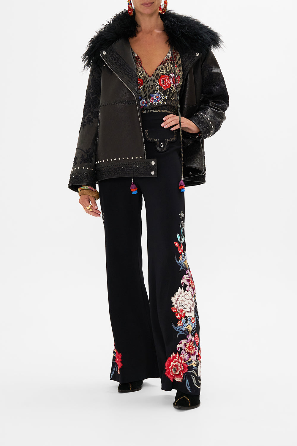 CAMILLA silk blouse in Volendam Dolls print