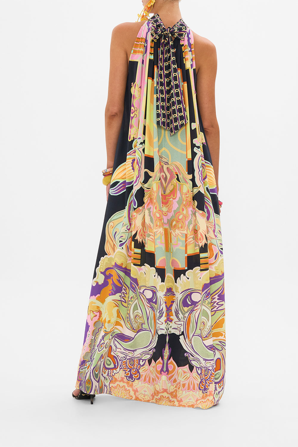 CAMILLA silk maxi dress in Club Cinemania print