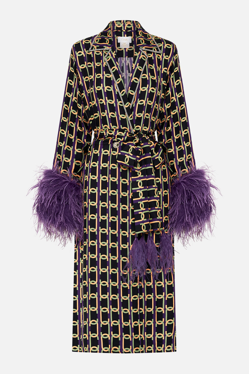 CAMILLA printed coat in Film Diva print