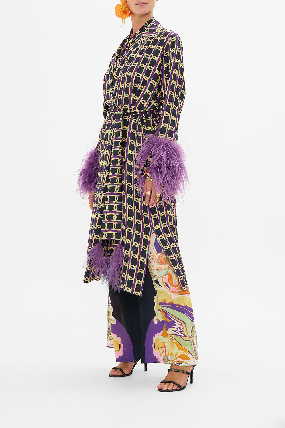 CAMILLA printed coat in Film Diva print