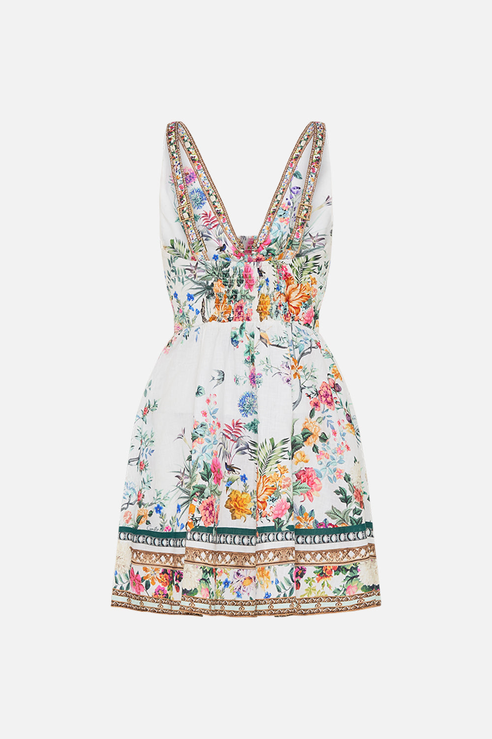 CAMILLA mini dress in Plumes and Parterres print