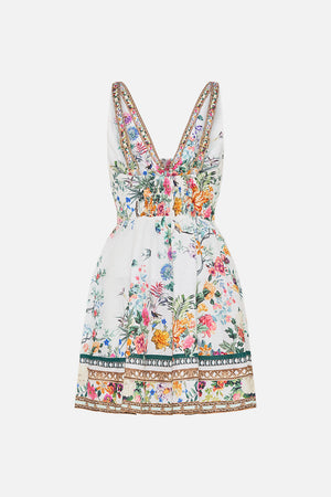 SHORT V NECK CUTOUT DRESS PLUMES AND PARTERRES