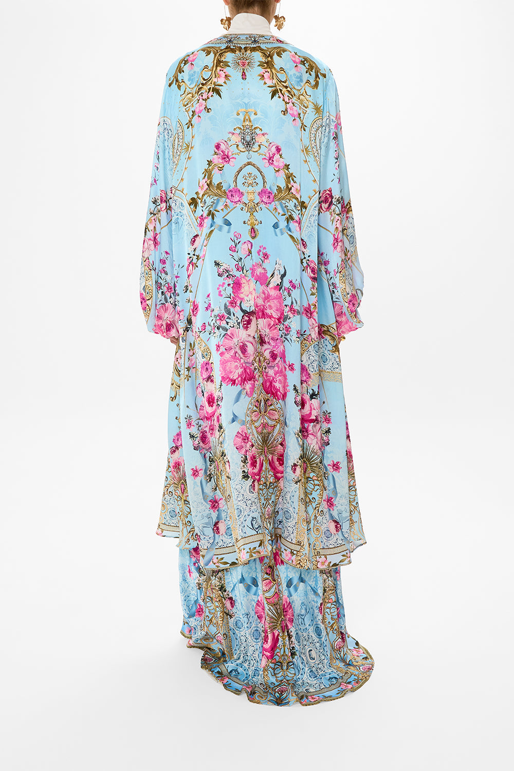 CAMILLA silk layer in Down The Garden Path print