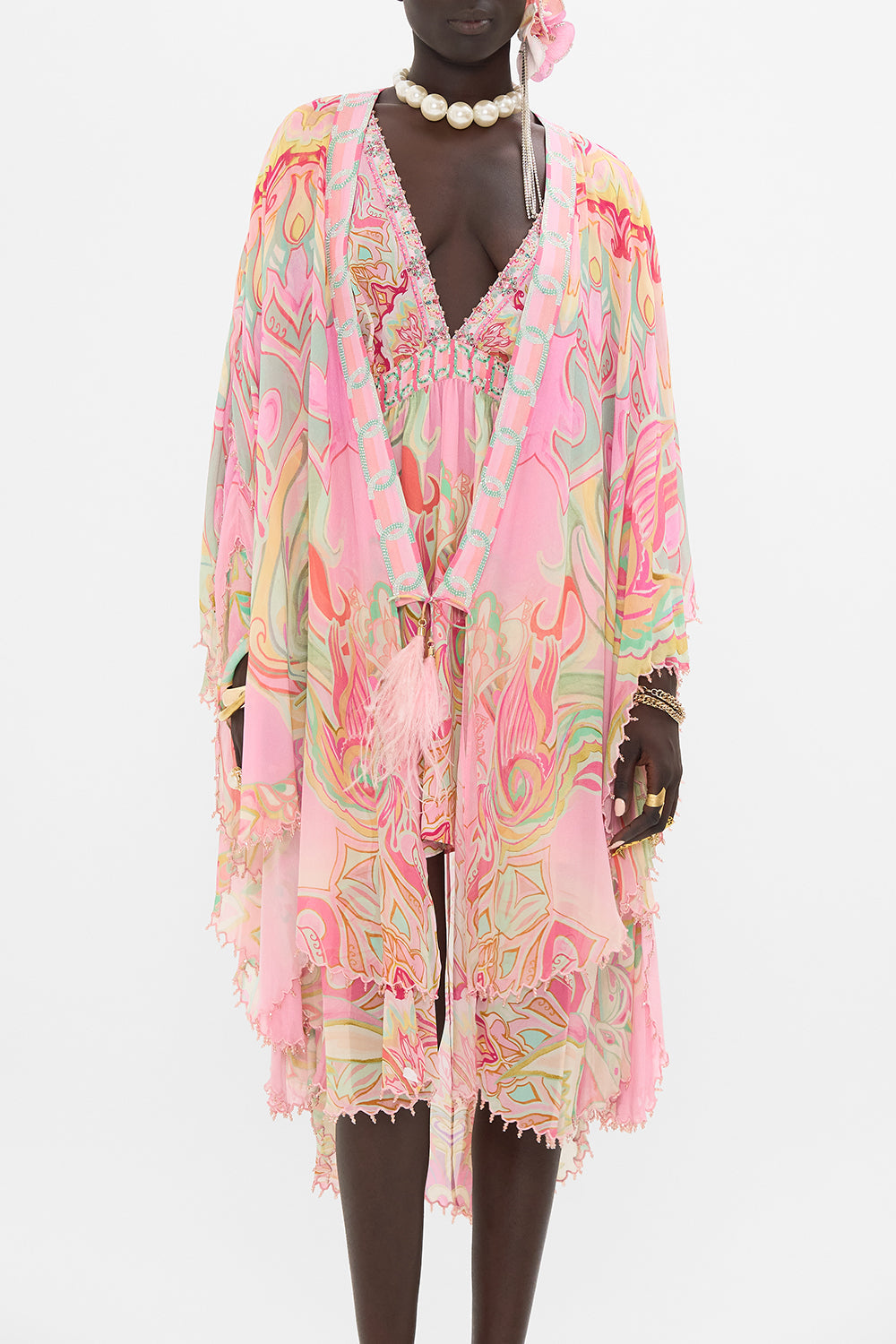 CAMILLA silk layer in Tea With Tuchinski print