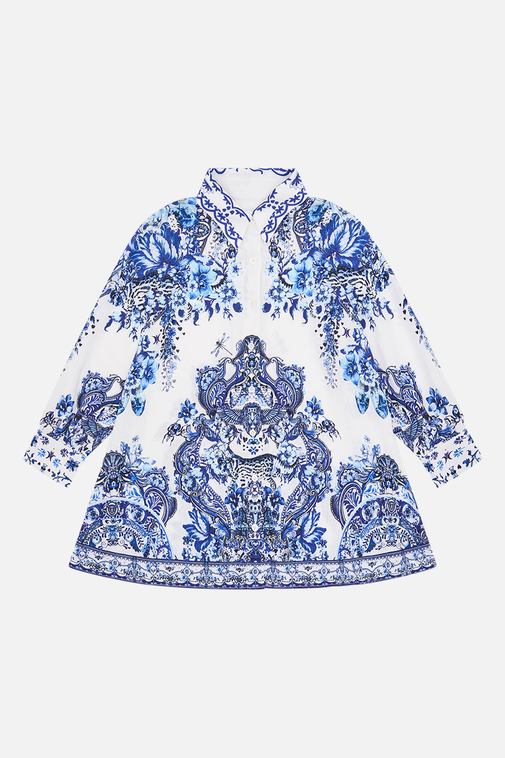 Front product view of Milla By CAMILLA kids mini sjirt dress in Glaze And Graze print