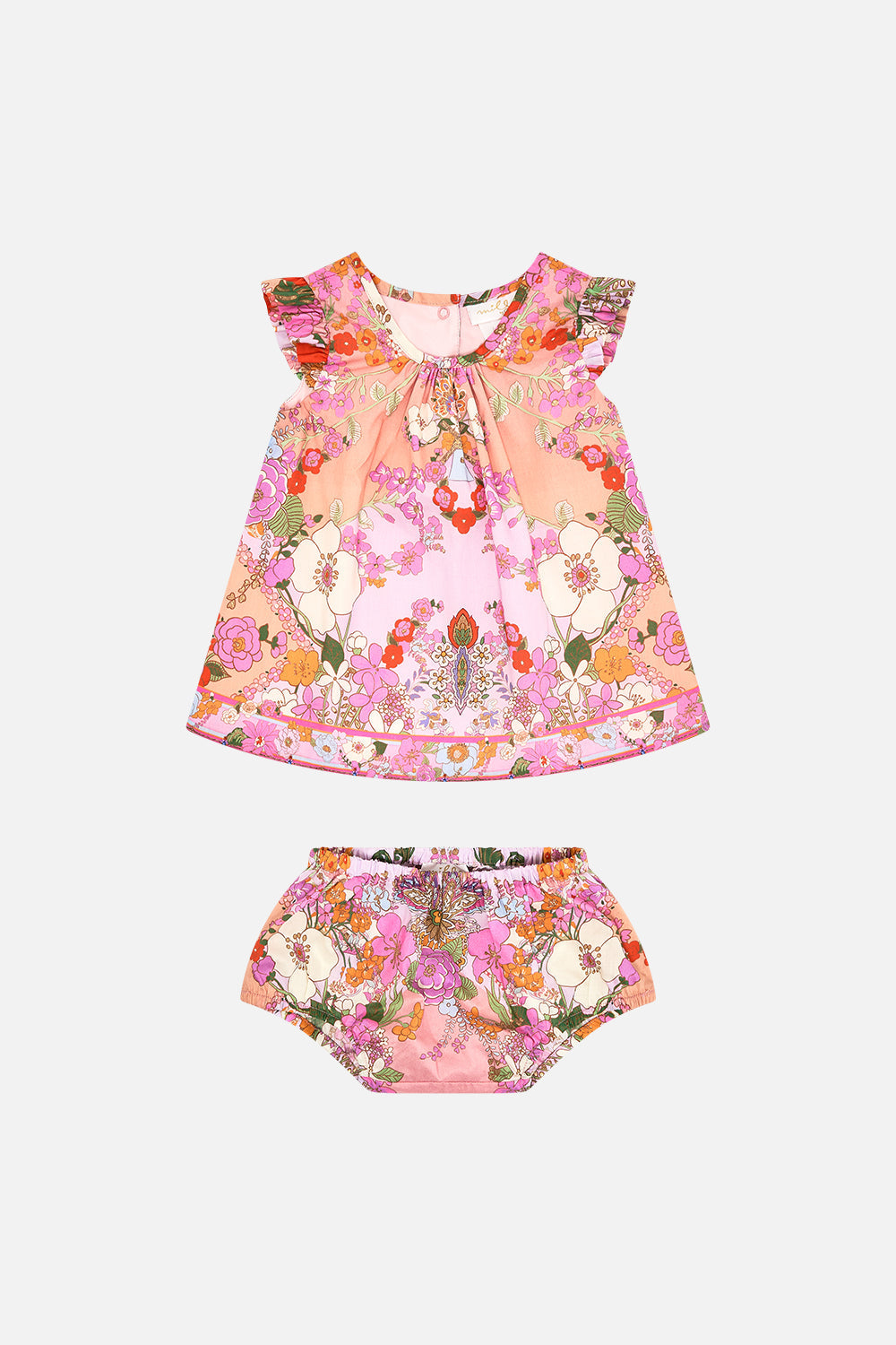 Milla by CAMILLA babies bloomer set in pink floral print Clever Clogs Print 