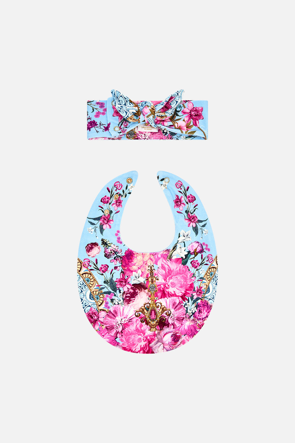 Milla by CAMILLA babies bib and headband sdet in Down The garden Path print