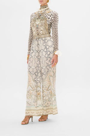 CAMILLA jersey turtleneck in Ivory Tower Tales print