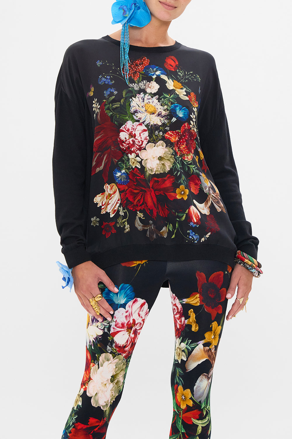 CAMILLA long sleeve jumper in A Still Life print 