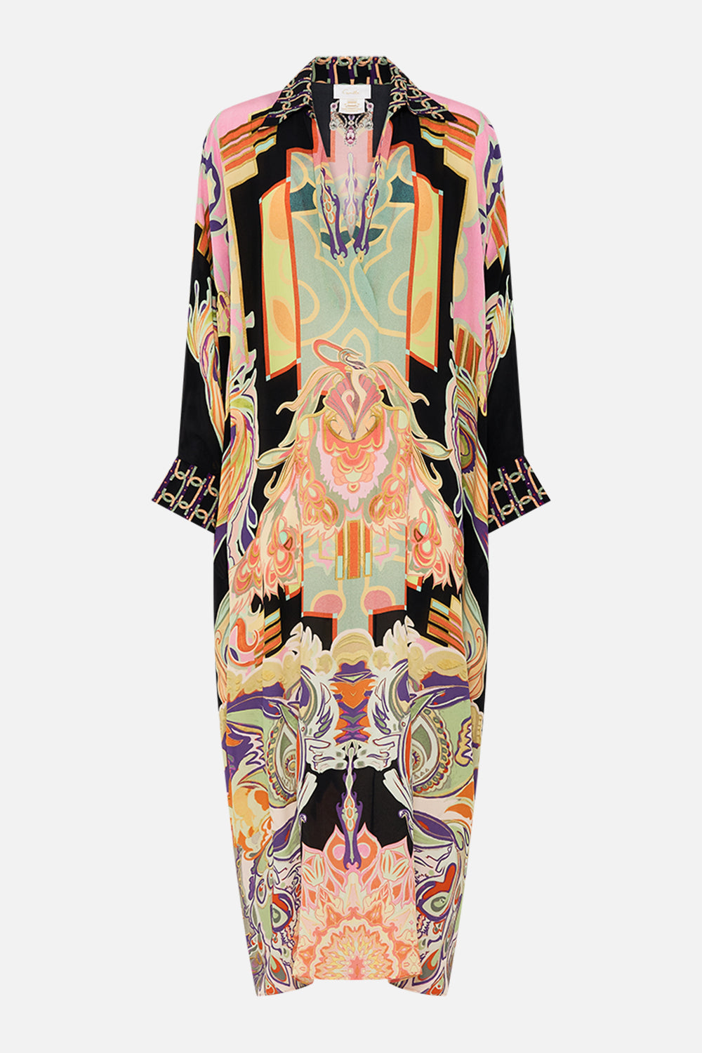 CAMILLA silk kaftan in Club Cinemania print