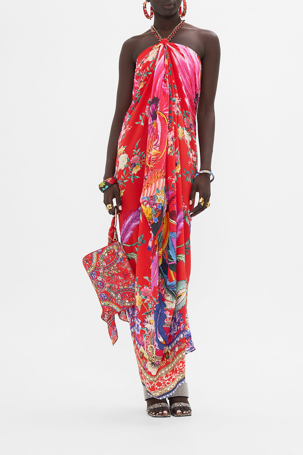 CAMILLA  silk floral print kaftan in The Summer Palace print 