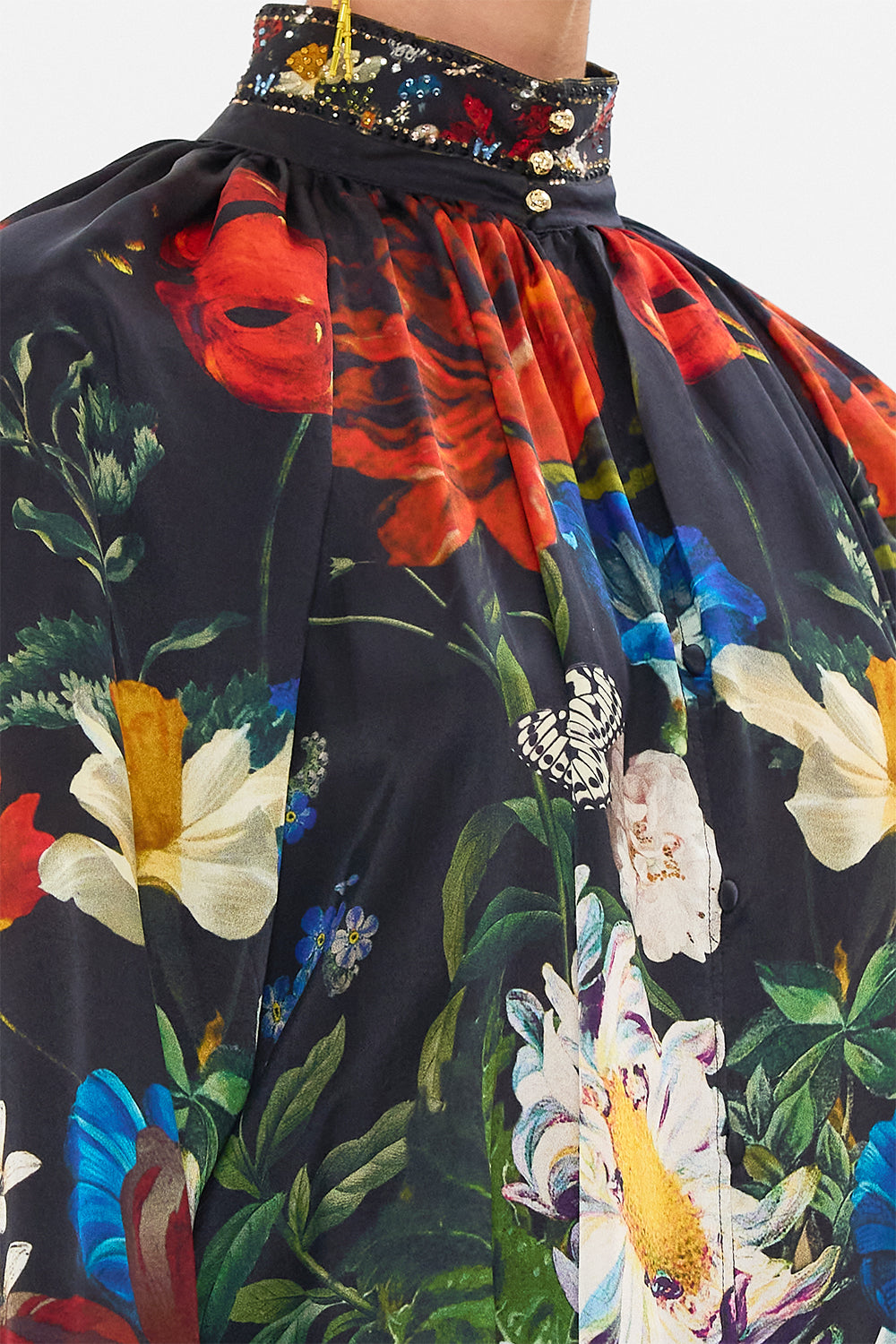 CAMILLA silk shirt in A Still Life print