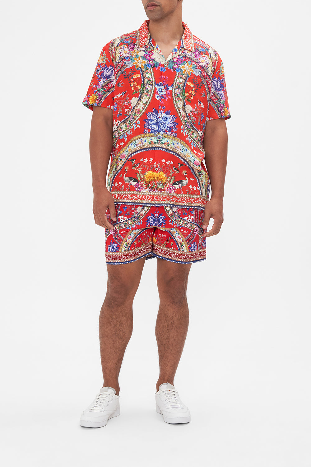 Hotel Franks By CAMILLA mens floral print camp collared shirt in The Summer Palace print