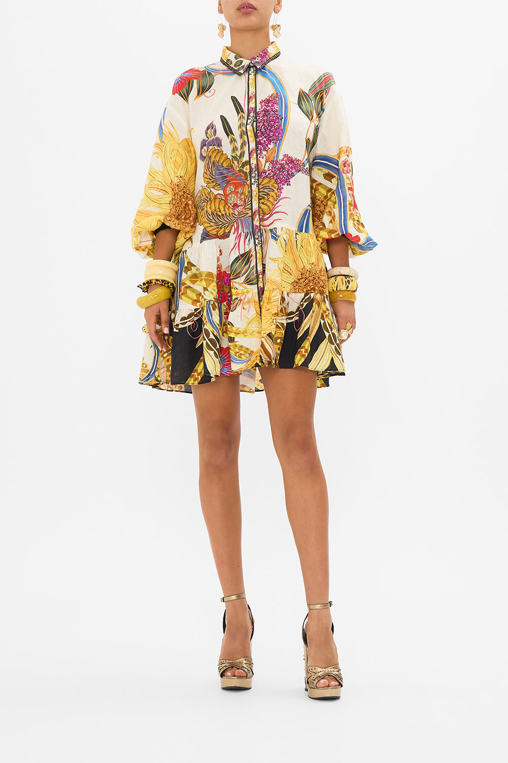 CAMILLA shirtdress in Sunflowers On My Mind print