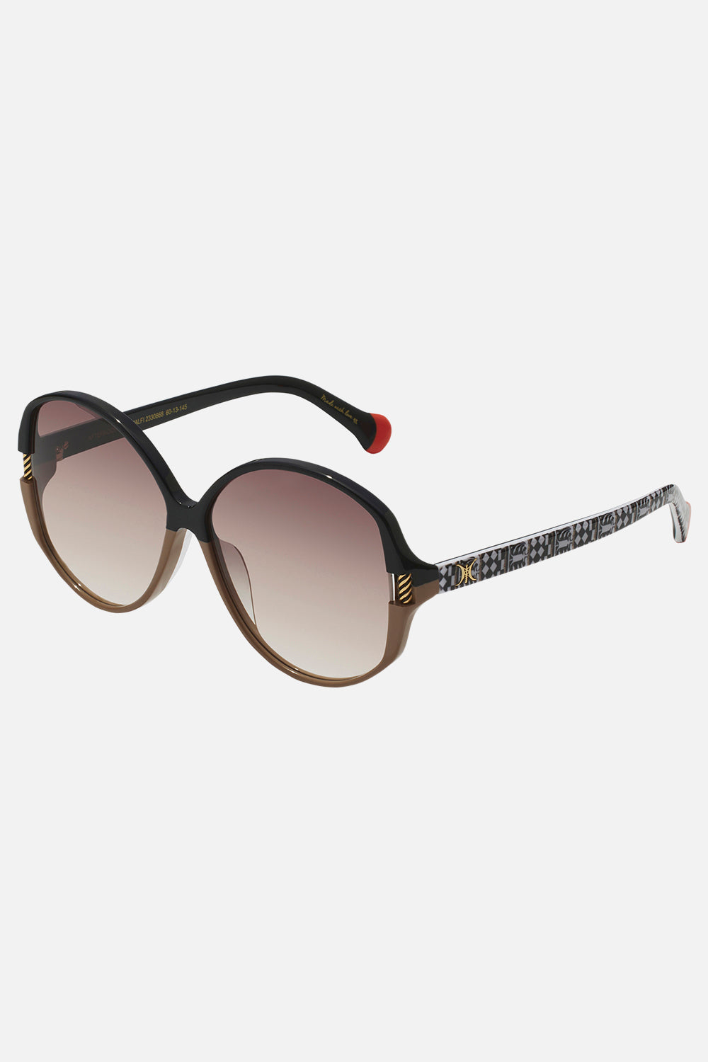 Product view of CAMILLA brown oversized designer sunglasses