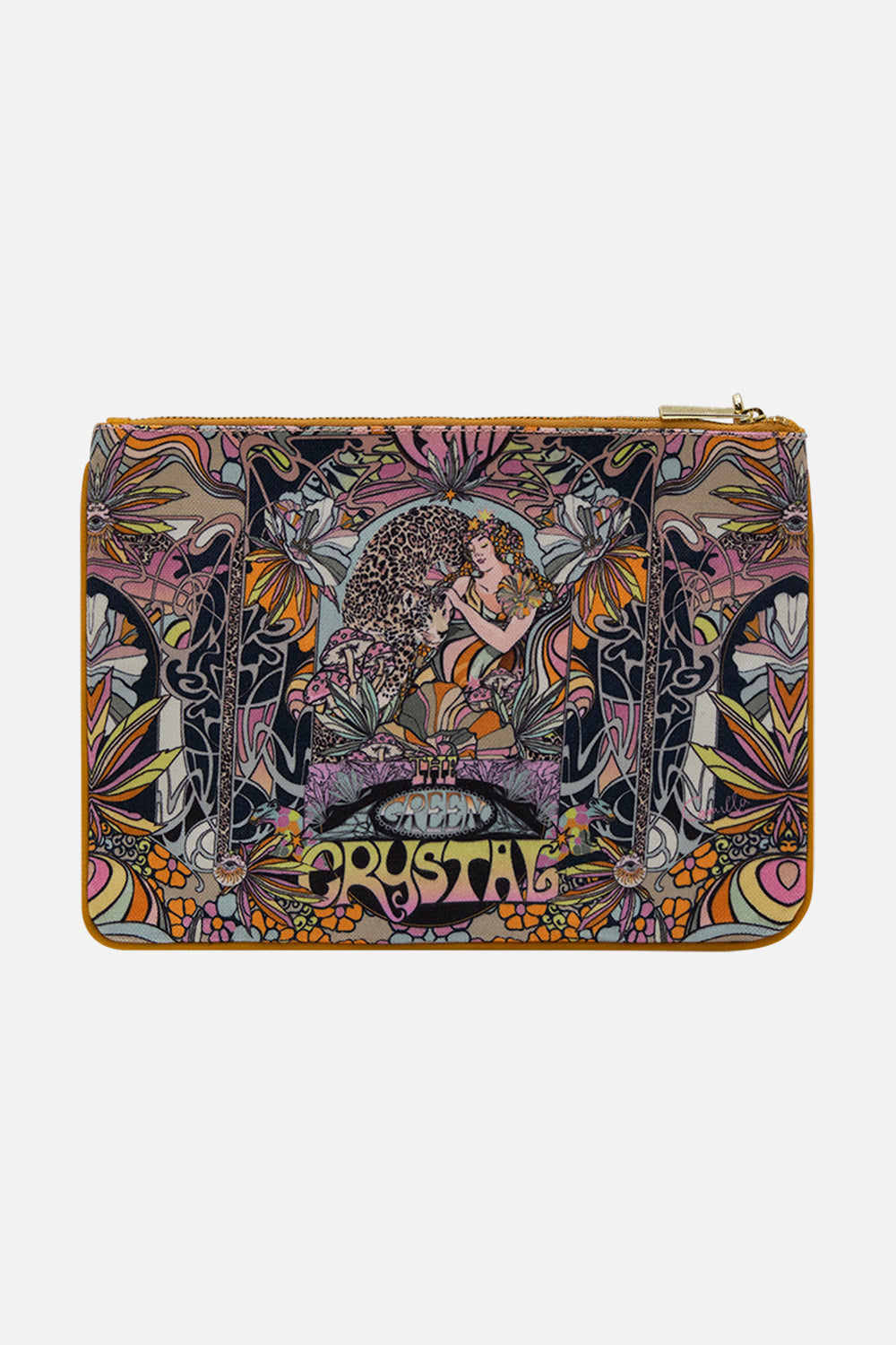 CAMILLA  statement clutch bag in Day Trippin print