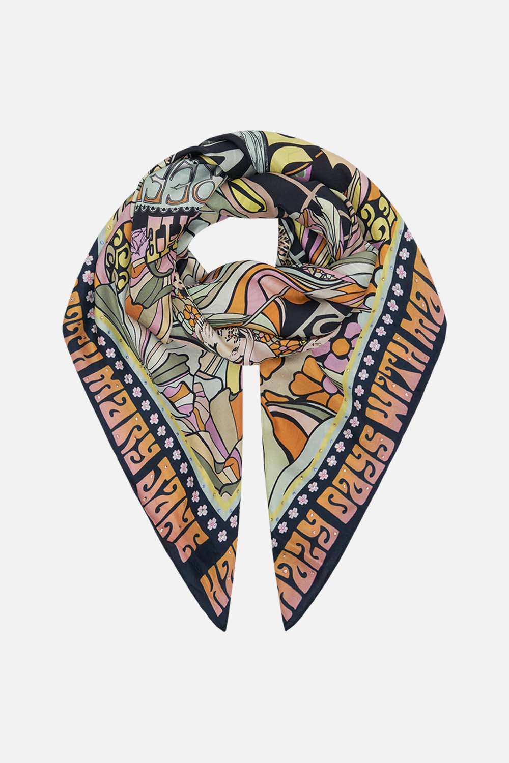 CAMILLA silk scarf in Day Trippin print
