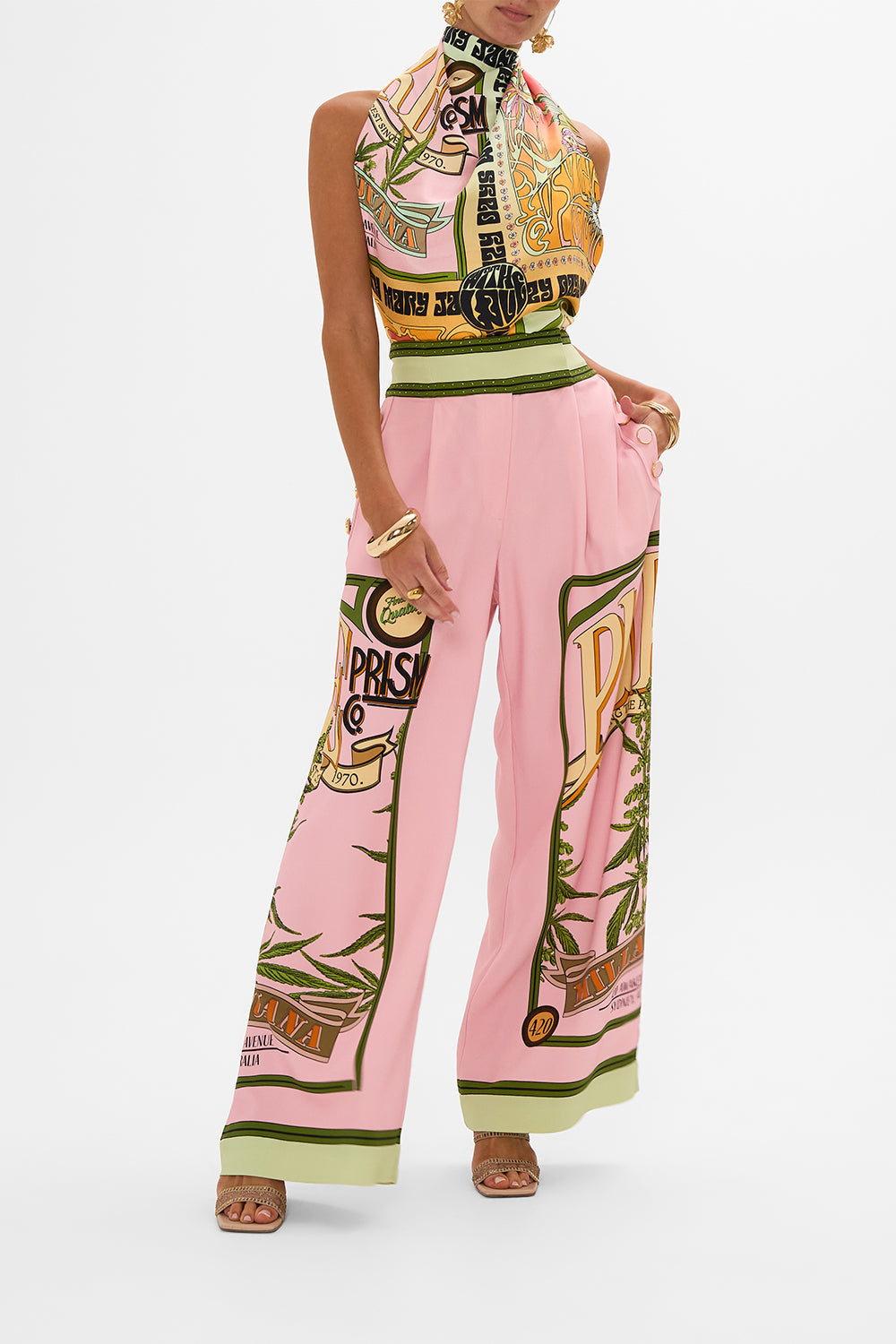 CAMILLA silk scarf in Lets Chase Rainbows 