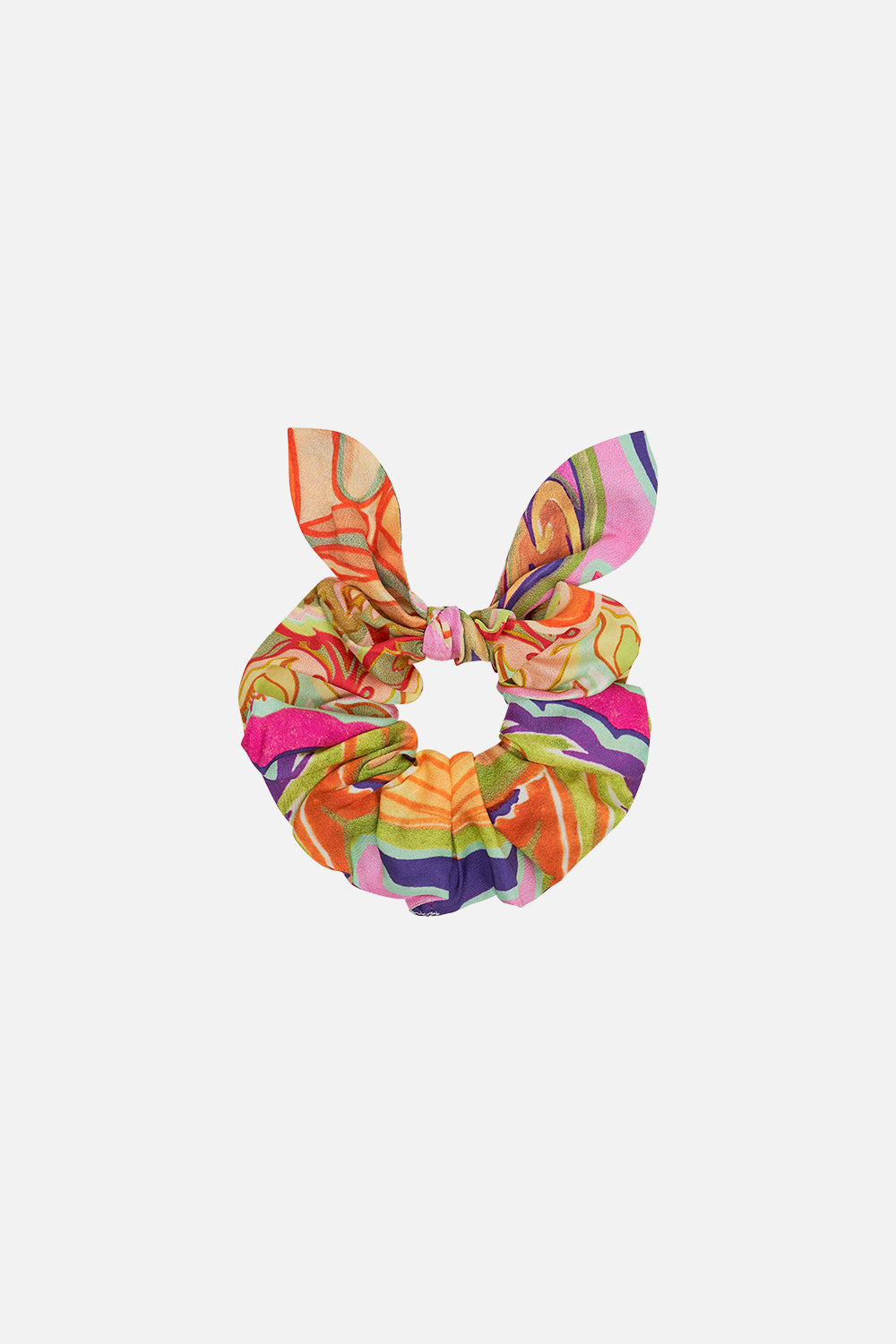 CAMILLA silk scrunchie in Tea With Tuchinski print