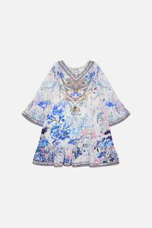 Product view of MILLA BY CAMILLA kids blkue floral dress in Tuscan Moondance print