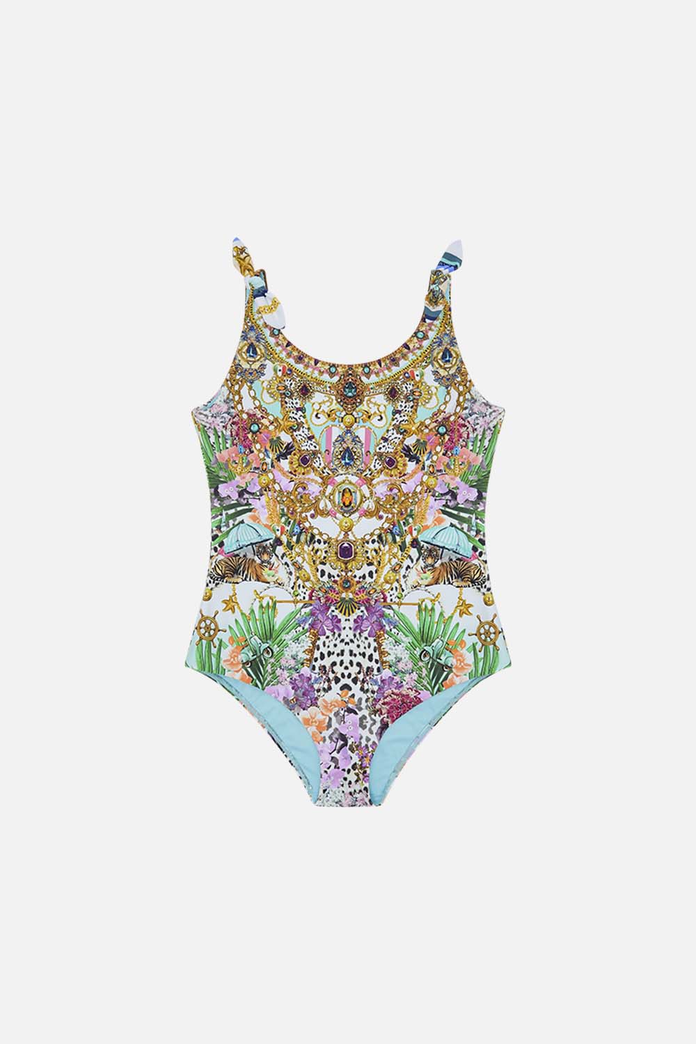 Product view of MILLA BY CAMILLA kids one piece swimsuit in Dear Amore Mio print