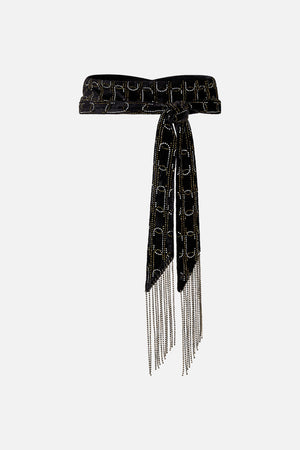 CAMILLA black embellished belt 